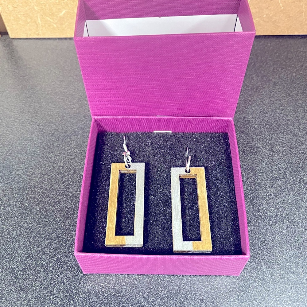 Modern Geometric Gold and Silver Earrings